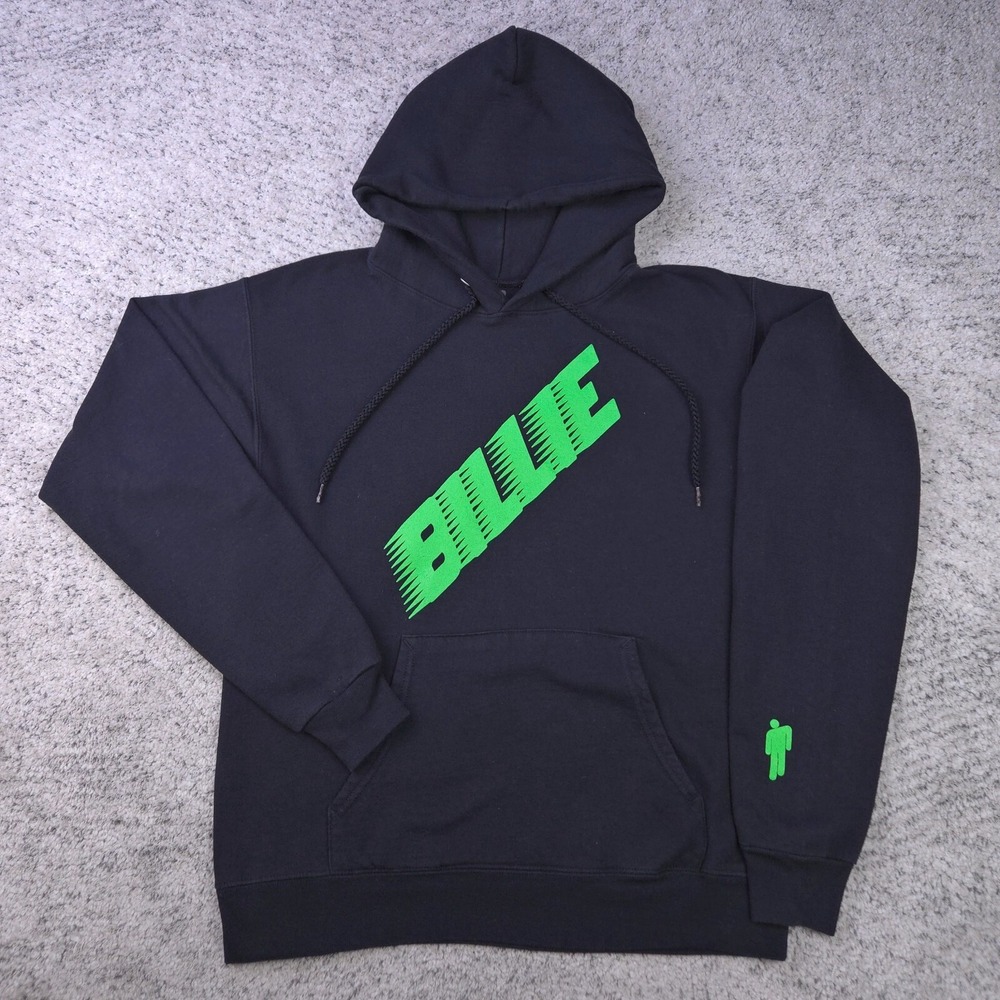 Billie Eilish Hoodie Size Small Sweatshirt World Tour Logo Concert Black Green